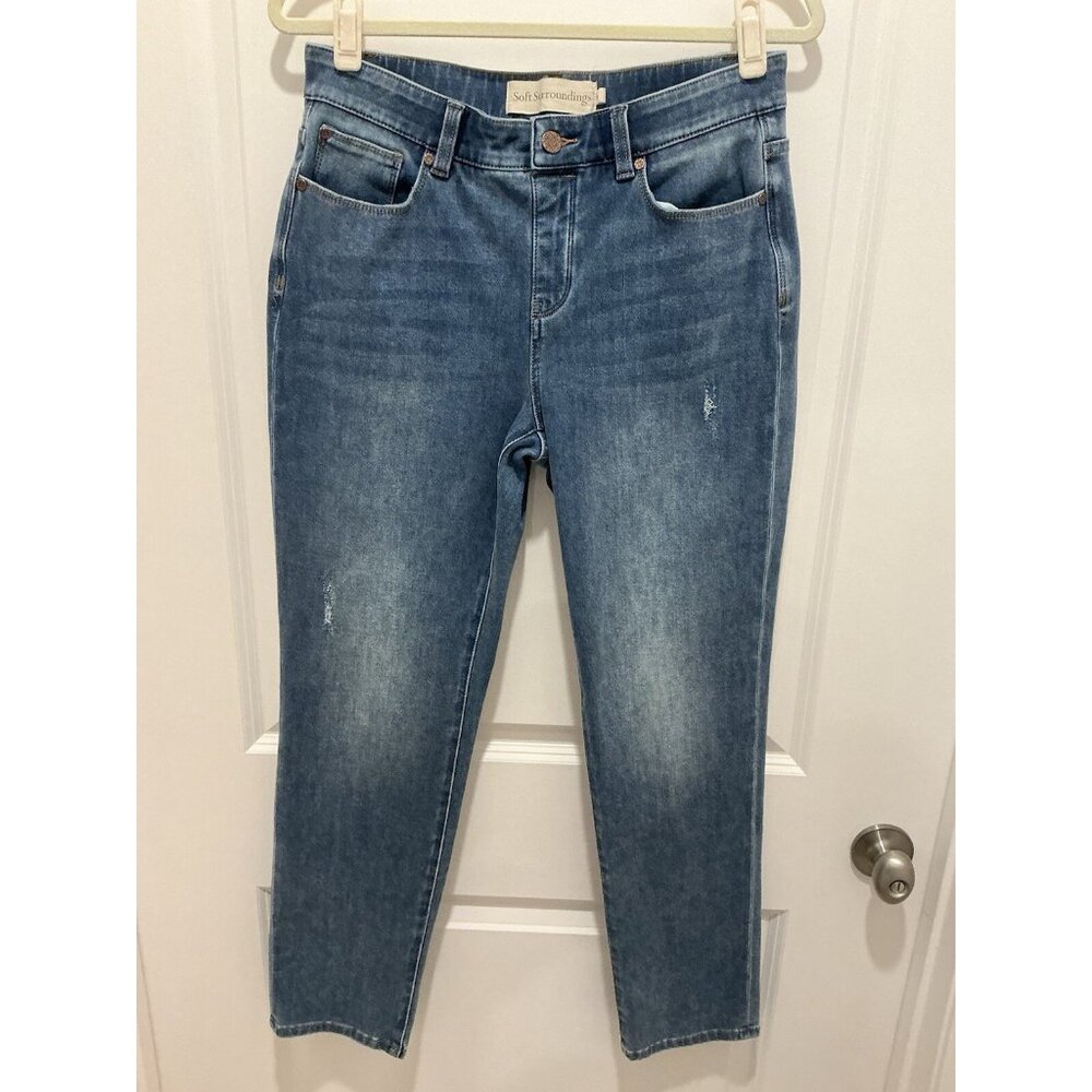 Soft Surroundings Jeans MEDIUM Ultimate Relaxed Straight 5 Pocket